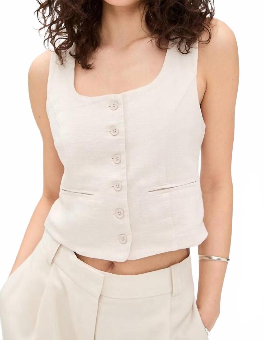 NEW BLANKNYC square neck sleeveless top in natural